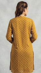 Ochre Floret Crush Kurti