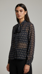 Navy Sprig Tie Top