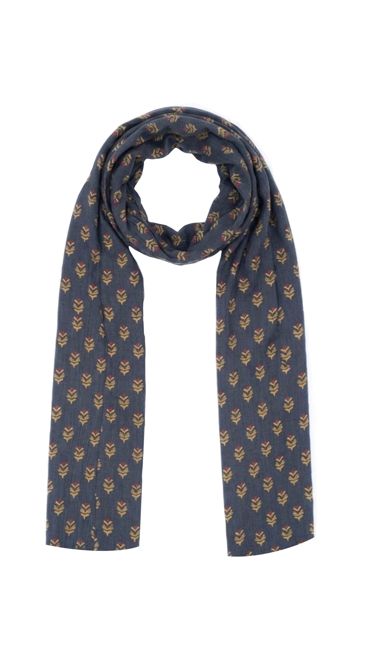 Navy Sprig Scarf