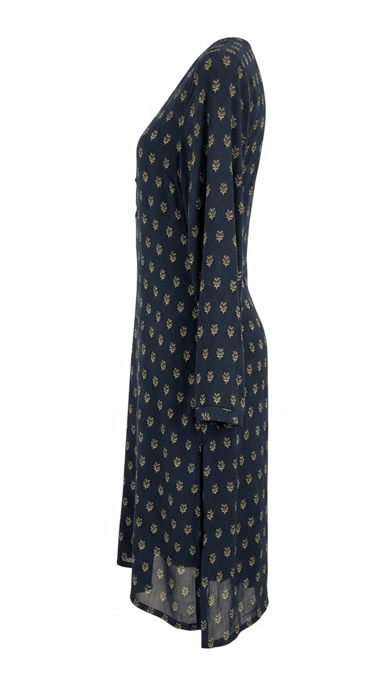 Navy Sprig Kurti