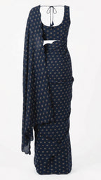 Navy Sprig Festonne Saree