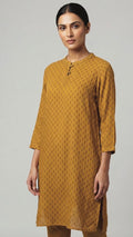 Ochre Floret Crush Kurti