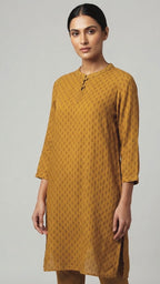Ochre Floret Crush Kurti