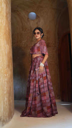 Crazy Pink Asymmetrical Wrap Top & Gathered Skirt