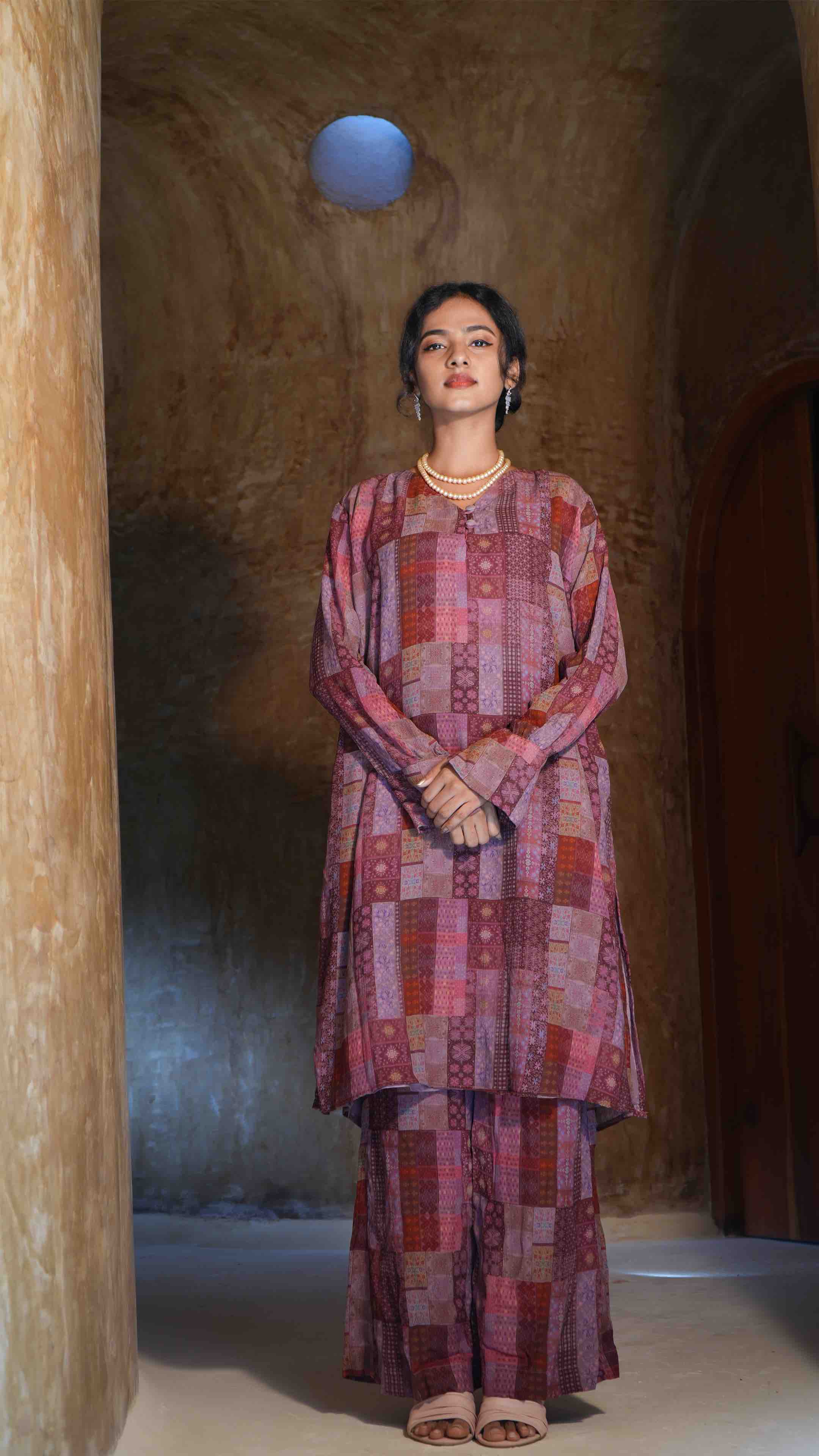 Crazy Pink Kurti Set (Top & Bottom)