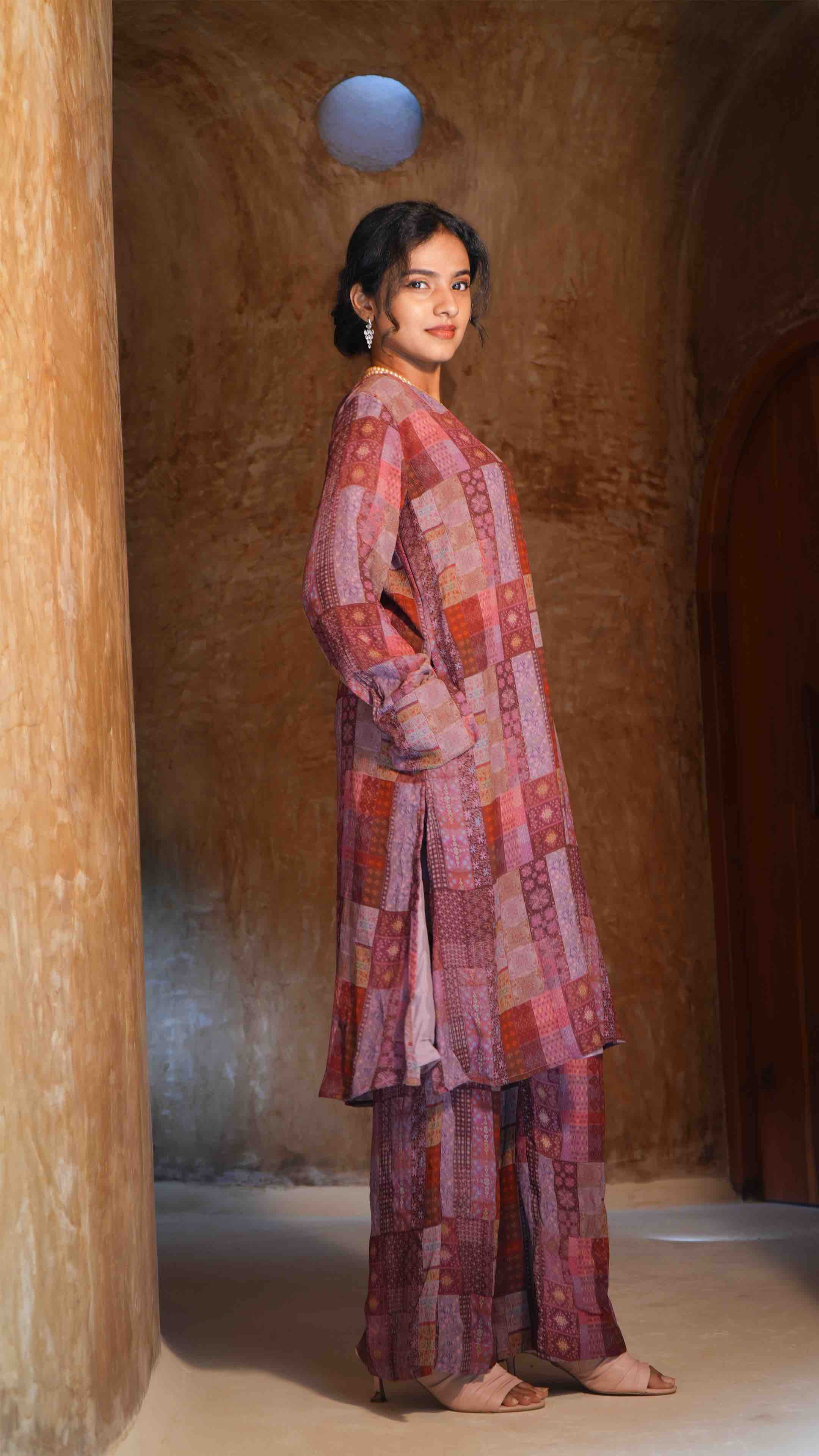 Crazy Pink Kurti Set (Top & Bottom)