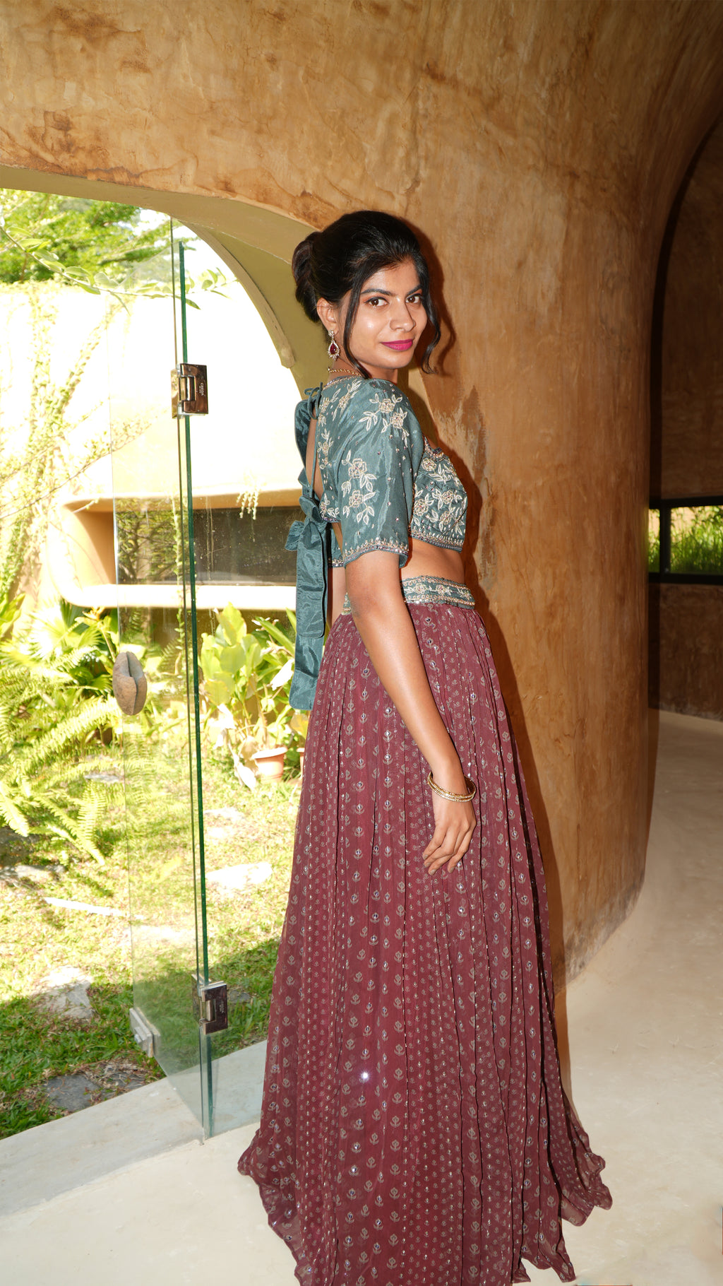 GARNET LEHENGA SET