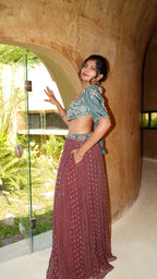 GARNET LEHENGA SET