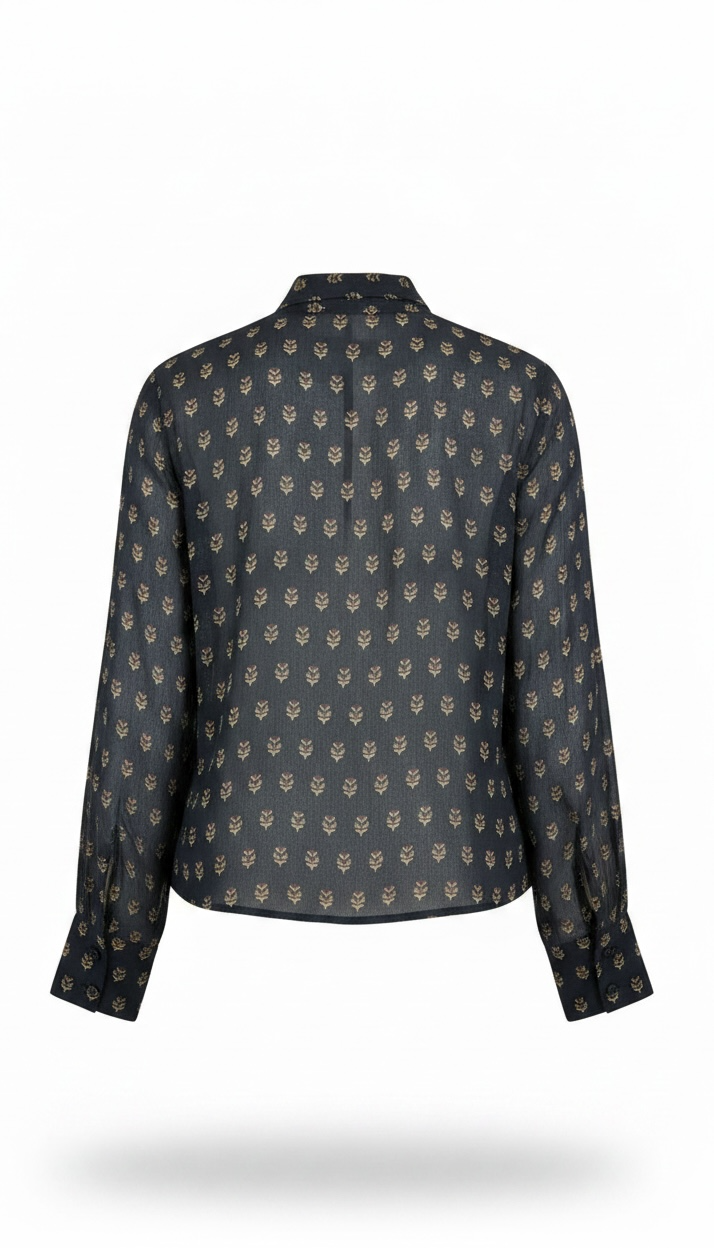 Navy Sprig Tie Top