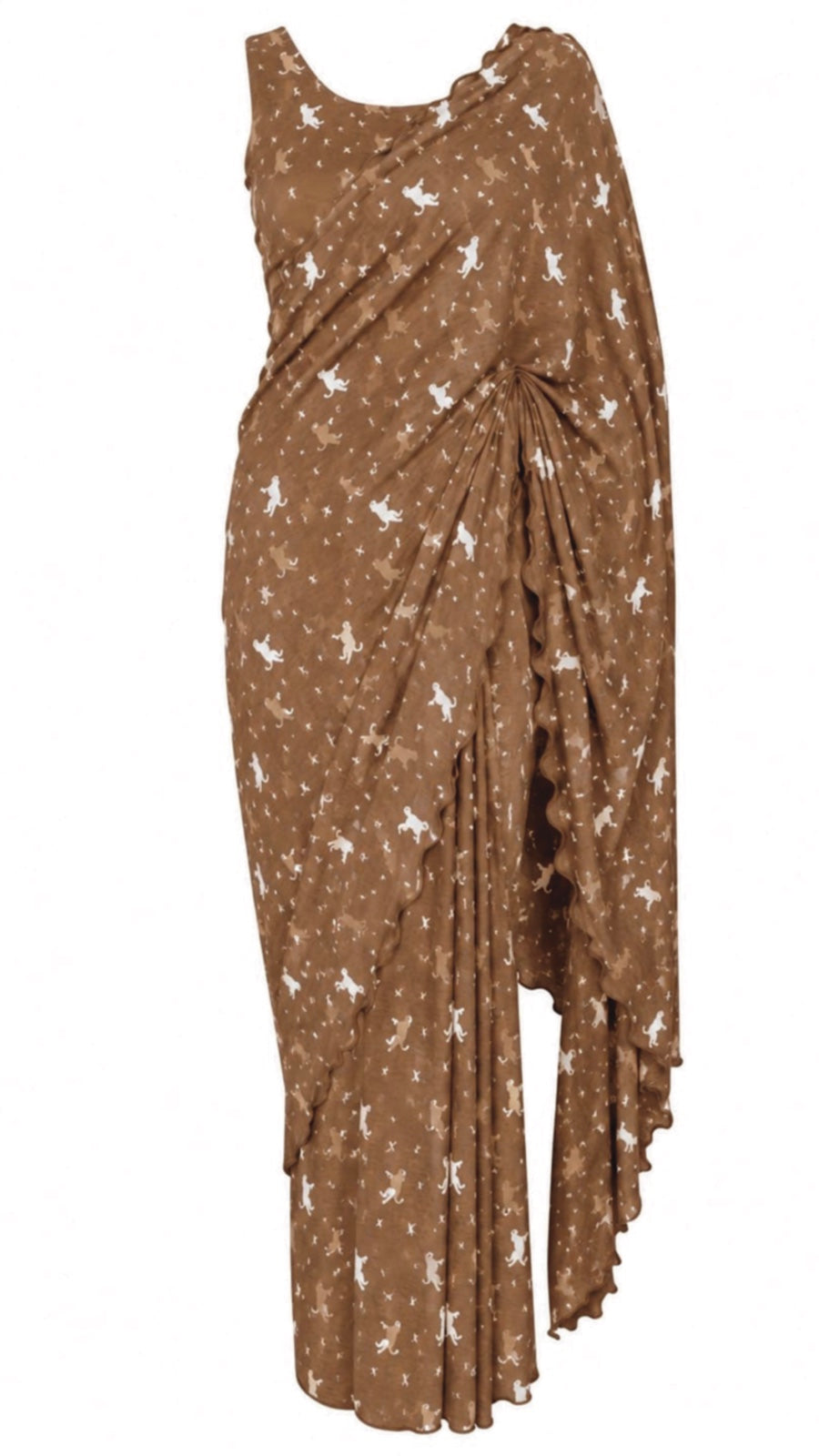 Gaiara Coffee Festonne saree