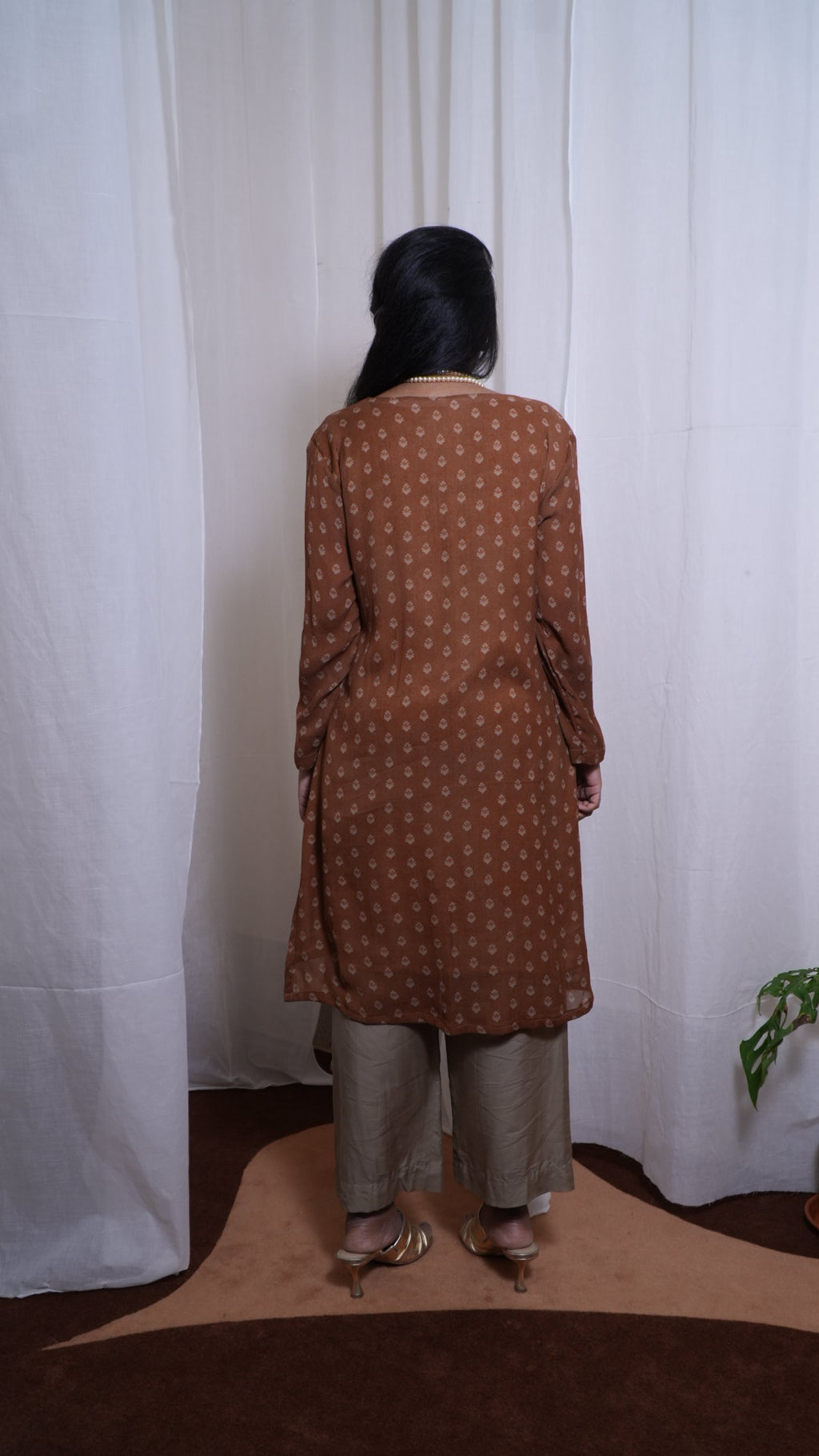 Rust Fern Kurti