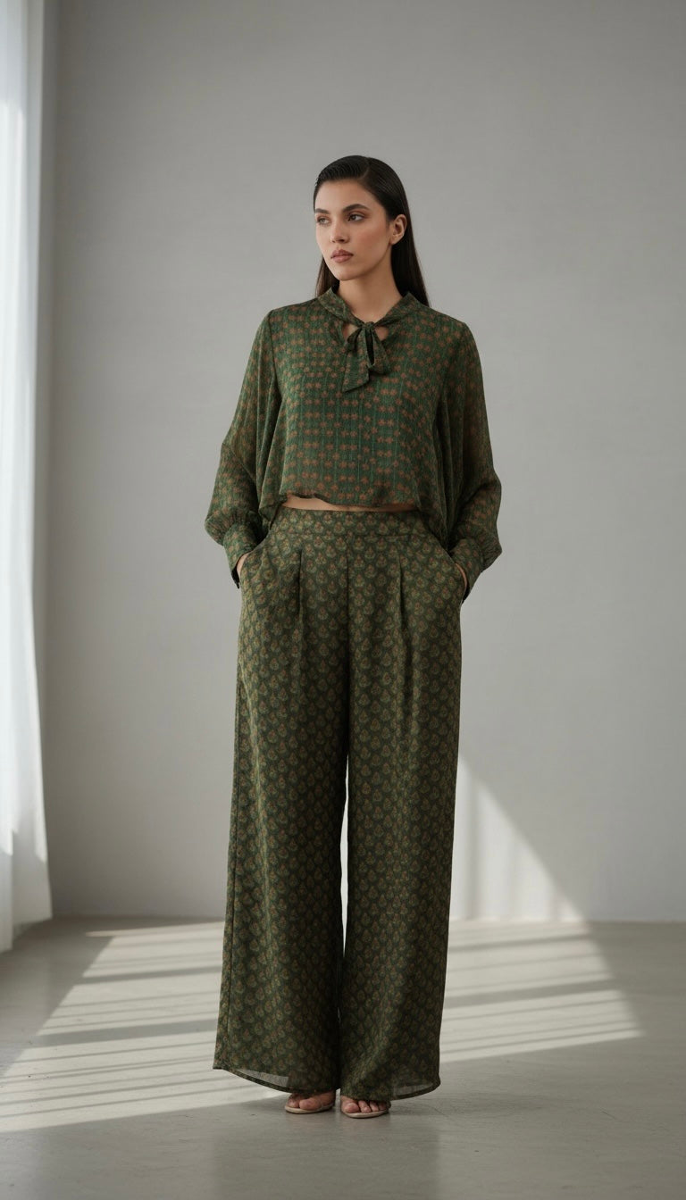 Eira Moss Tie Shirt