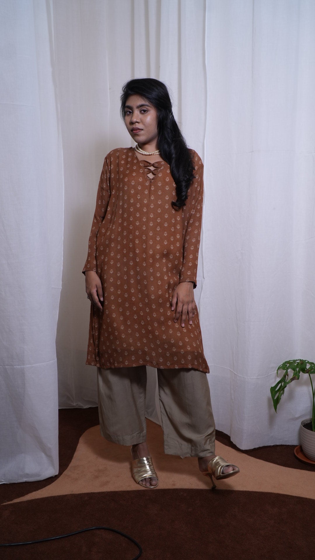 Rust Fern Kurti
