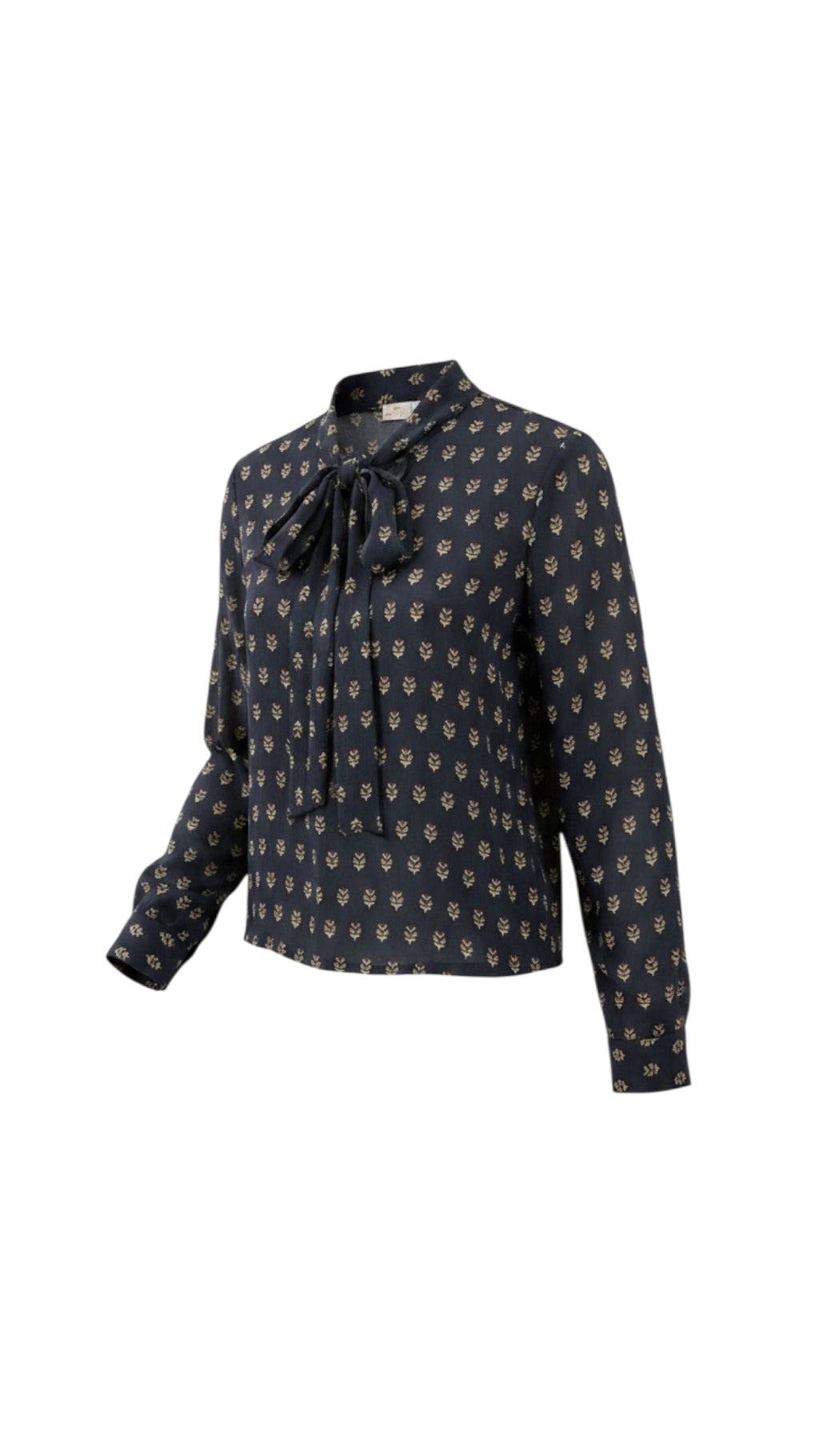 Navy Sprig Tie Top