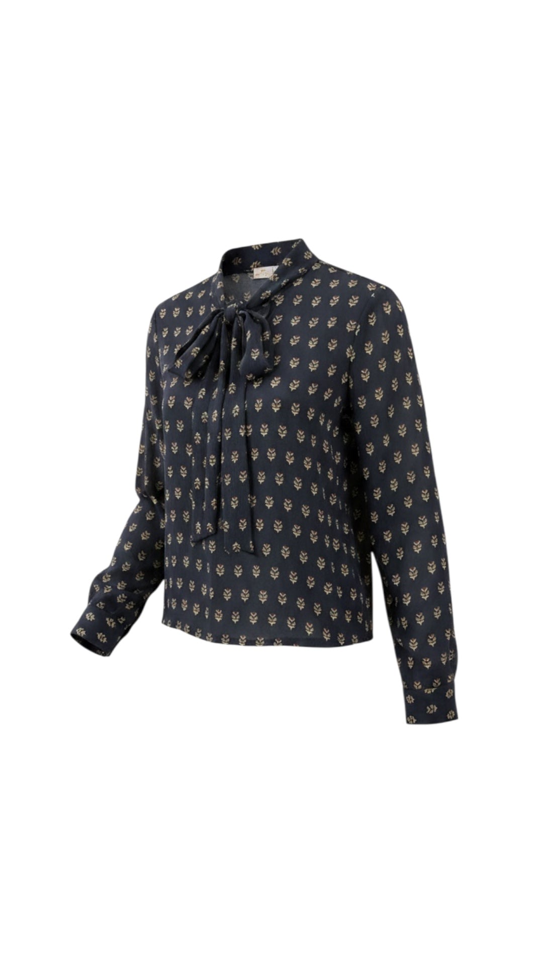 Navy Sprig Tie Top