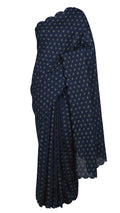 Navy Sprig Festonne Saree