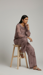 Mauve Flora Ruffle Shirt