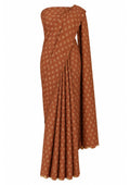 Rust Fern Festonne Saree