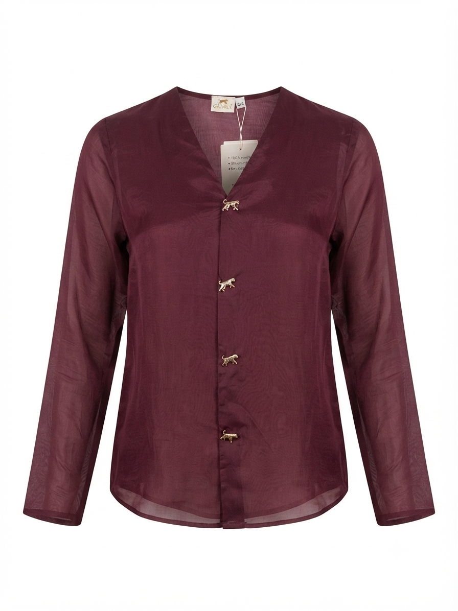 MERLOT SHAWL COLLAR SHIRT