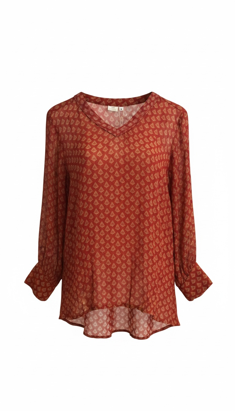 Ornate Claret V Necktop