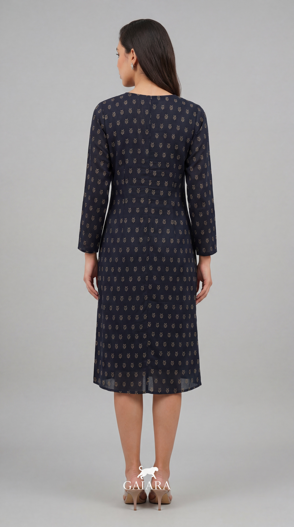 Navy Sprig Kurti