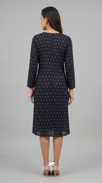 Navy Sprig Kurti