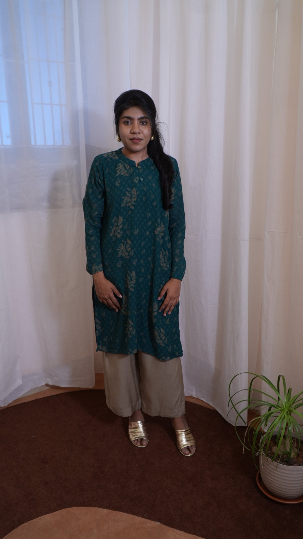 Emerald Bloom Kurti