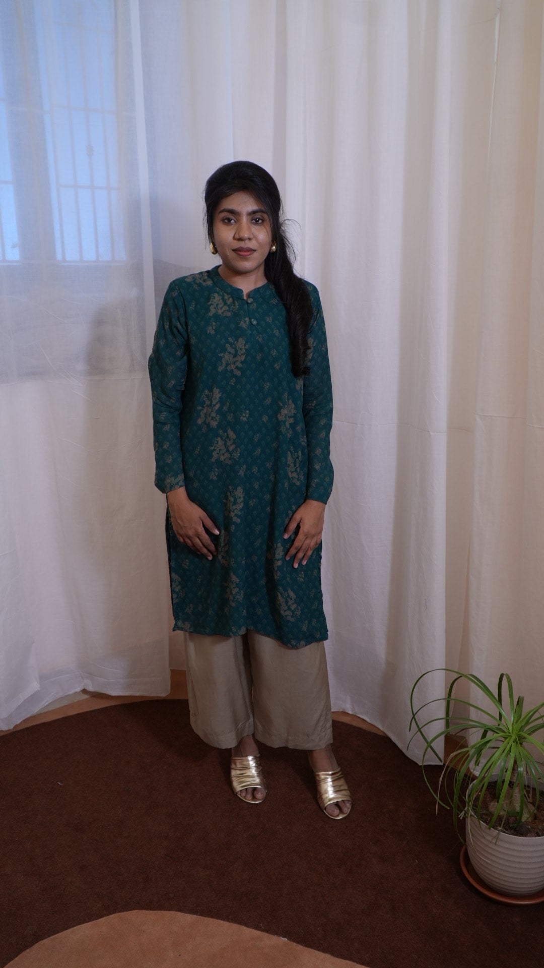 Emerald Bloom Kurti