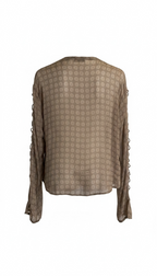Olive Rosette Top With Aura Design