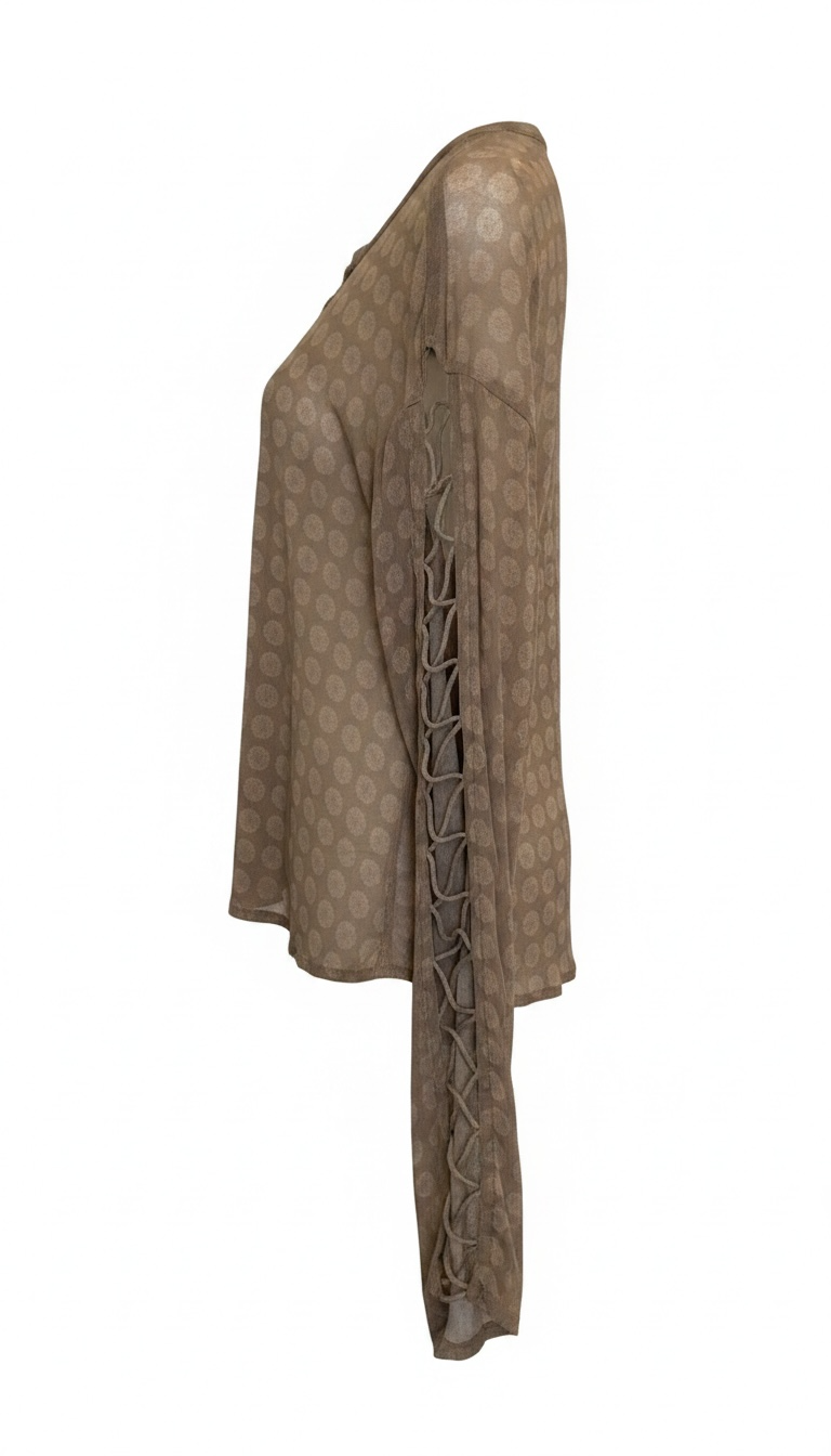 Olive Rosette Top With Aura Design