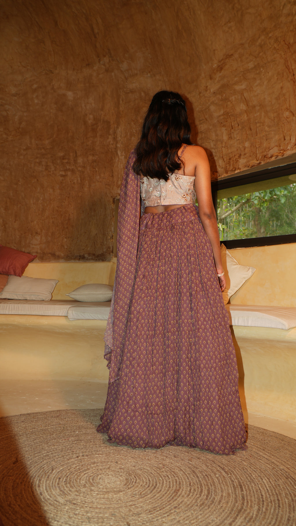 Limited Edition Petal Dust Lehenga Set With Shawl
