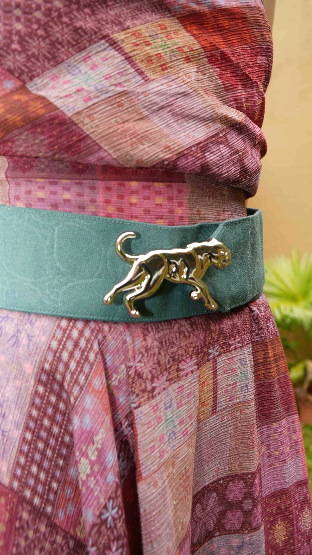 Gaiara Tomato Leather Belt – Turquoise