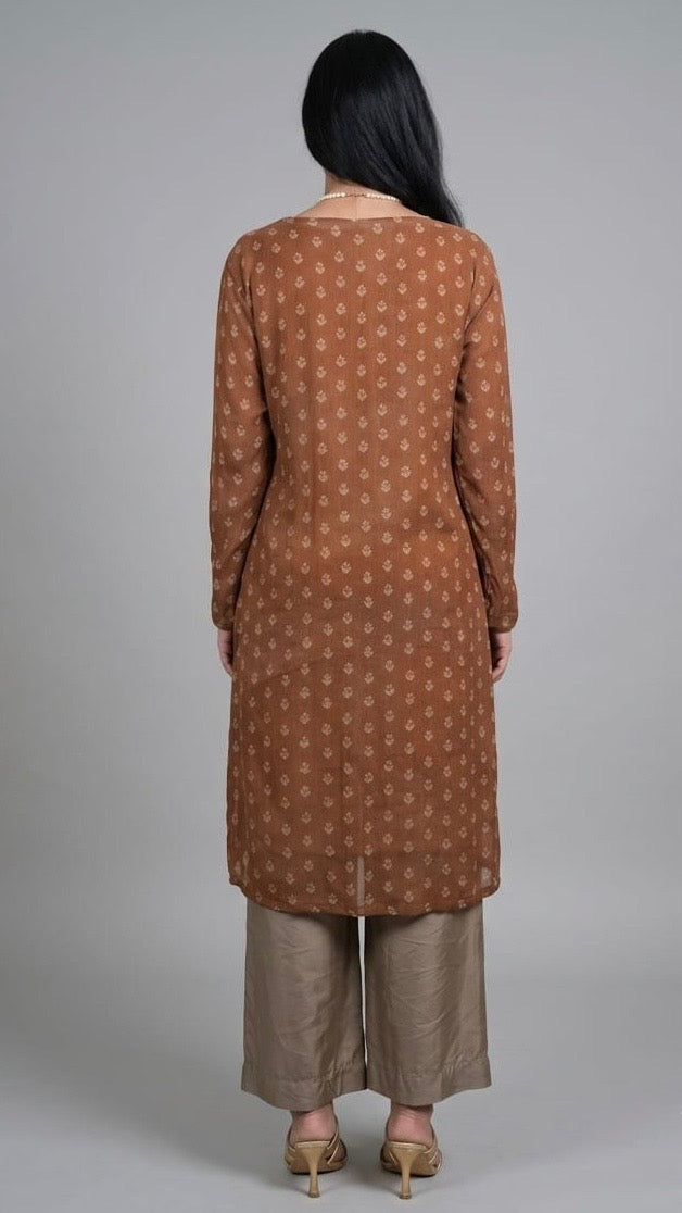 Rust Fern Kurti