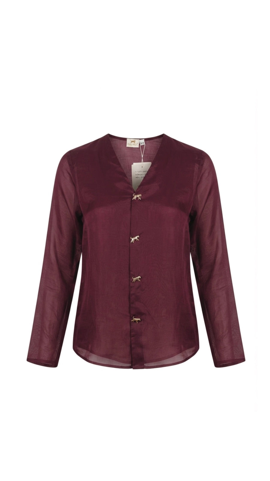 MERLOT SHAWL COLLAR SHIRT