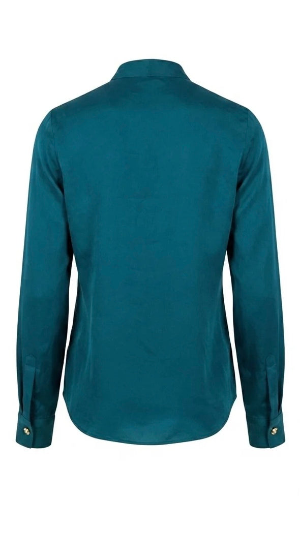 CERULEAN SHAWL COLLAR SHIRT