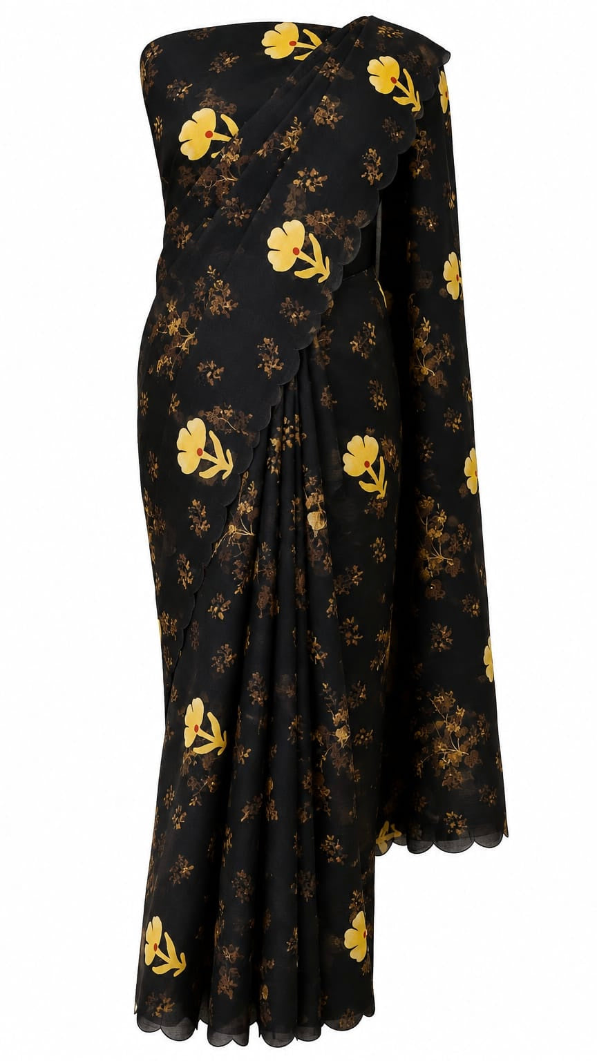 Noir Garden Festonne Saree