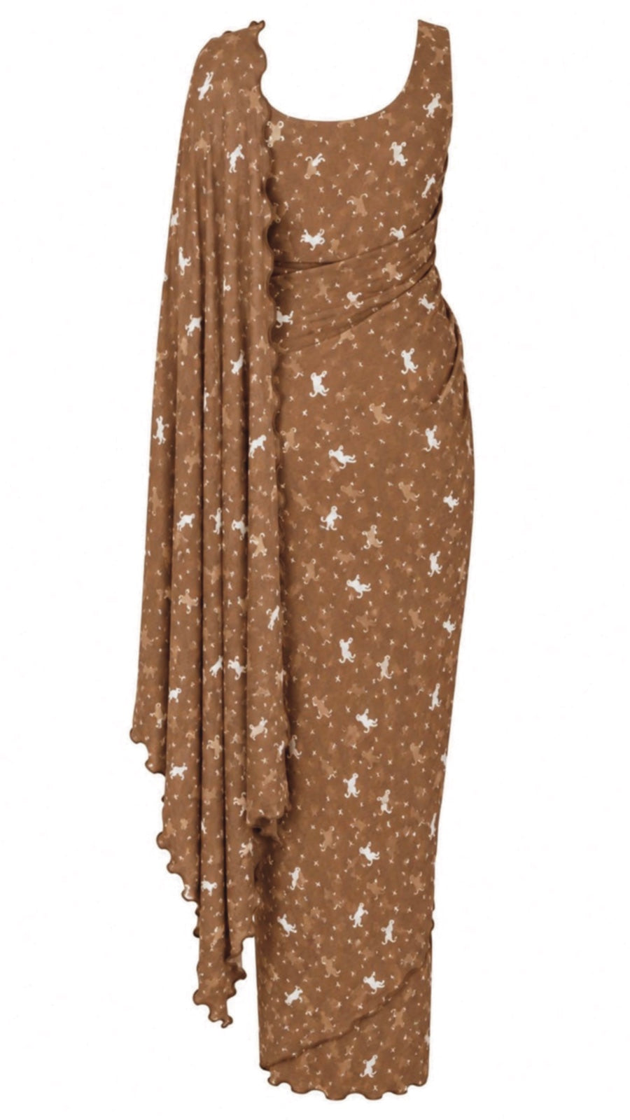 Gaiara Coffee Festonne saree