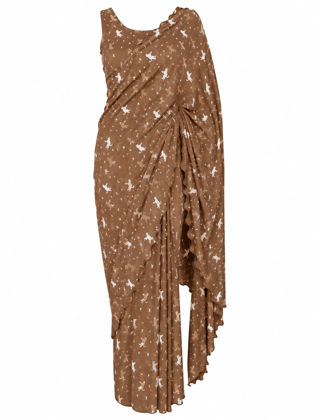 Gaiara Coffee Festonne saree