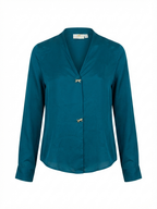 CERULEAN SHAWL COLLAR SHIRT