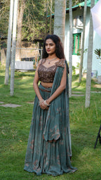Terra overlap bodice with lehenga