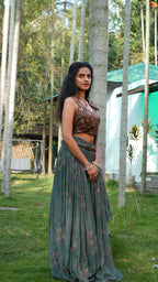 Terra overlap bodice with lehenga