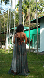 Terra overlap bodice with lehenga
