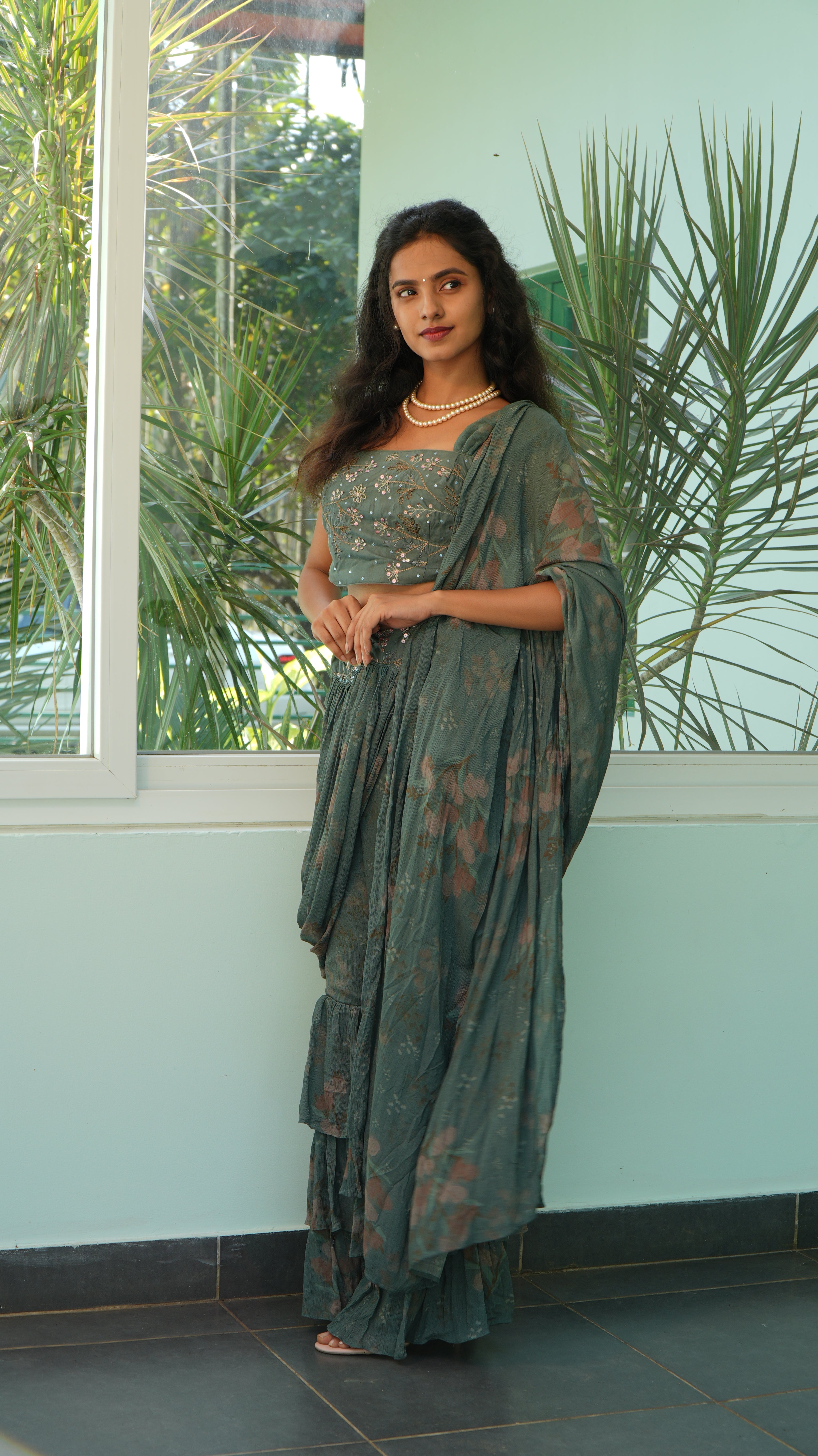 Moss etre fusion saree