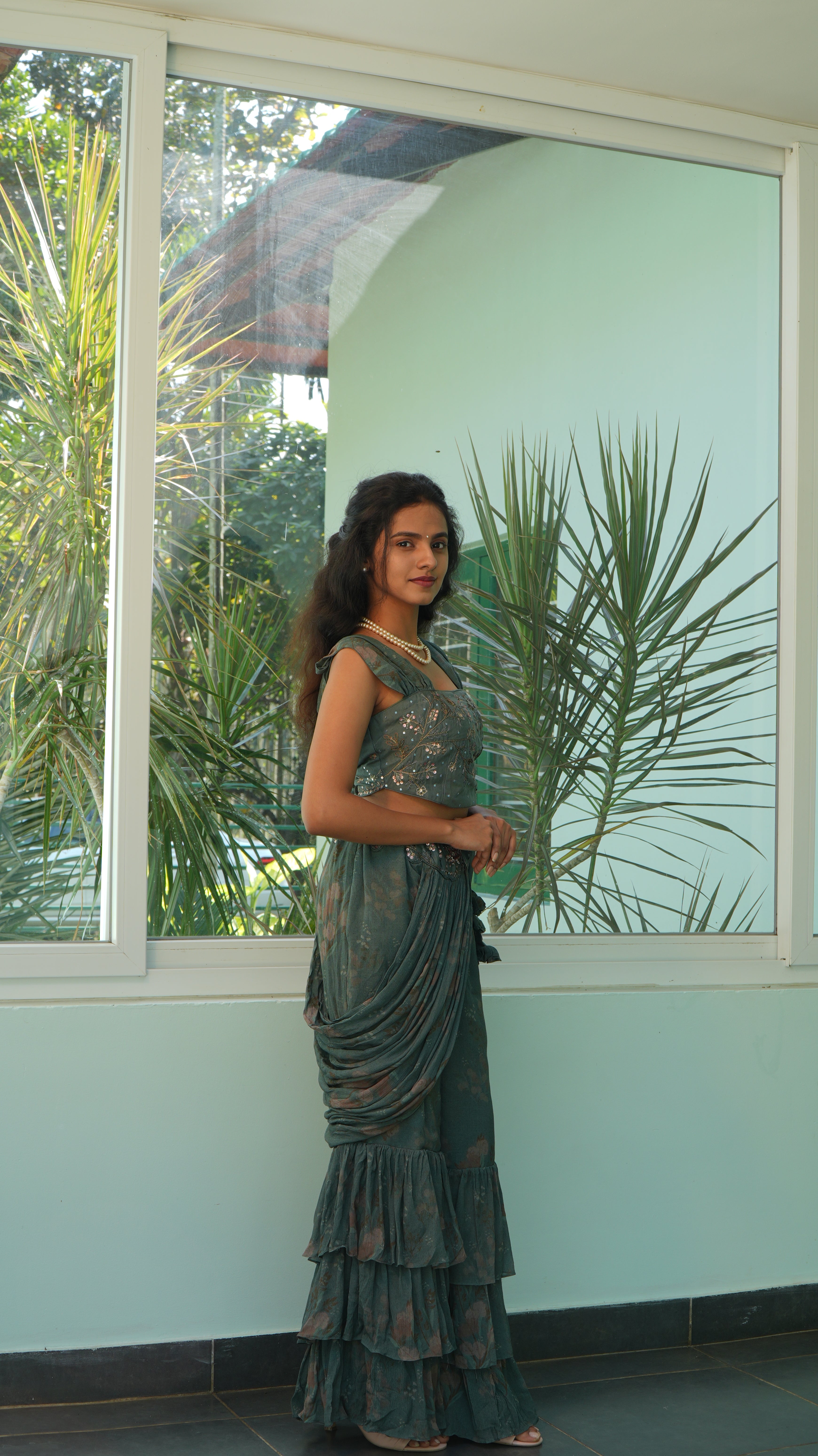 Moss etre fusion saree