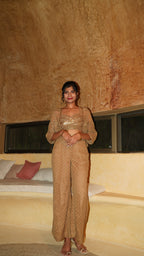 Viscose Ochre Floret three-piece set