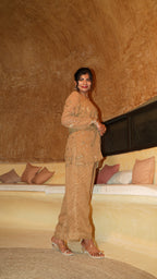 Viscose Ochre Floret three-piece set