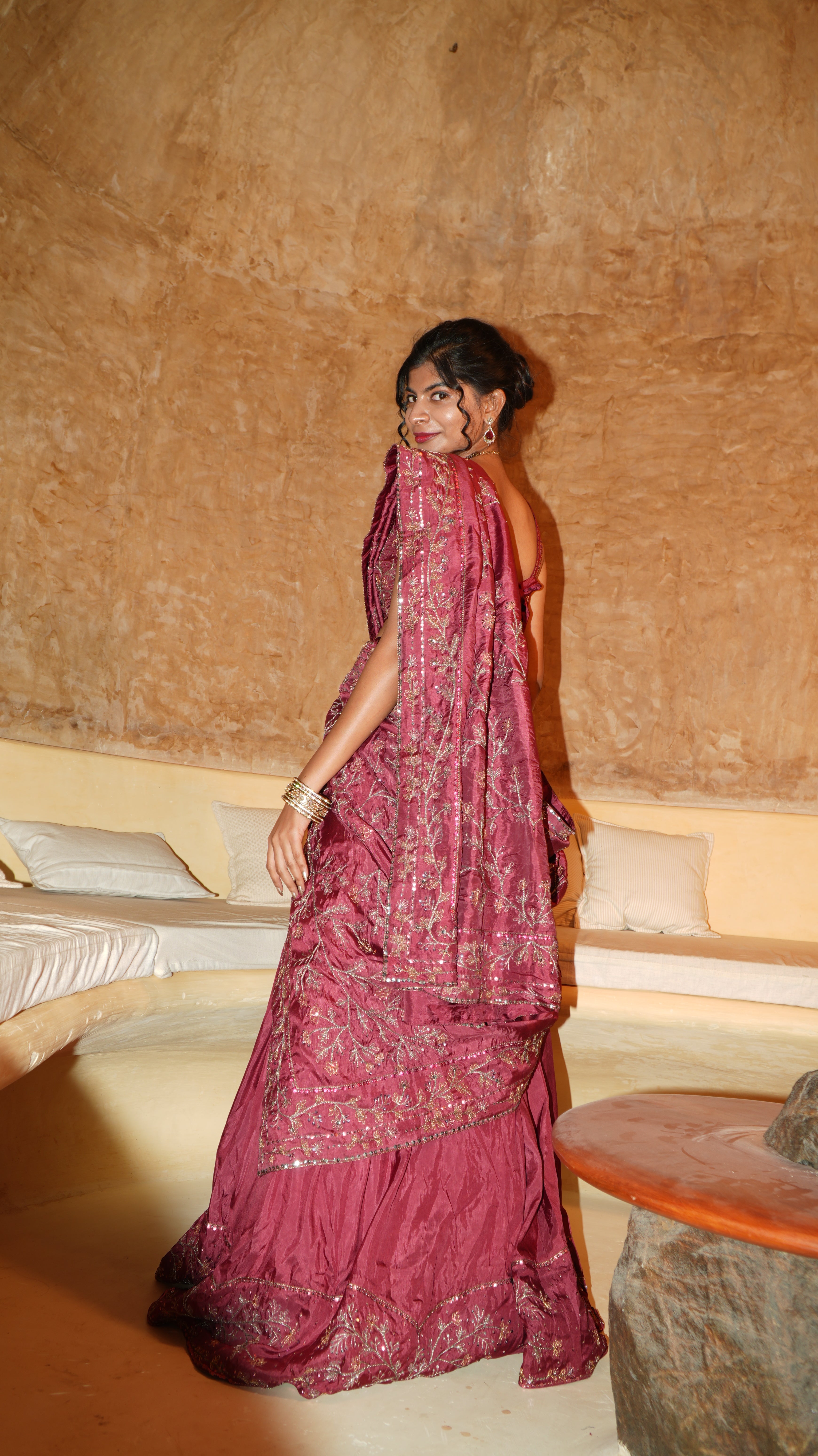 Cadence Red Lehenga with shawl