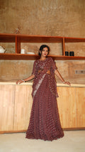 GARNET FUSION SAREE WITH TOP