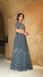 AZURE BLOOM LEHENGA SET WITH TOPS