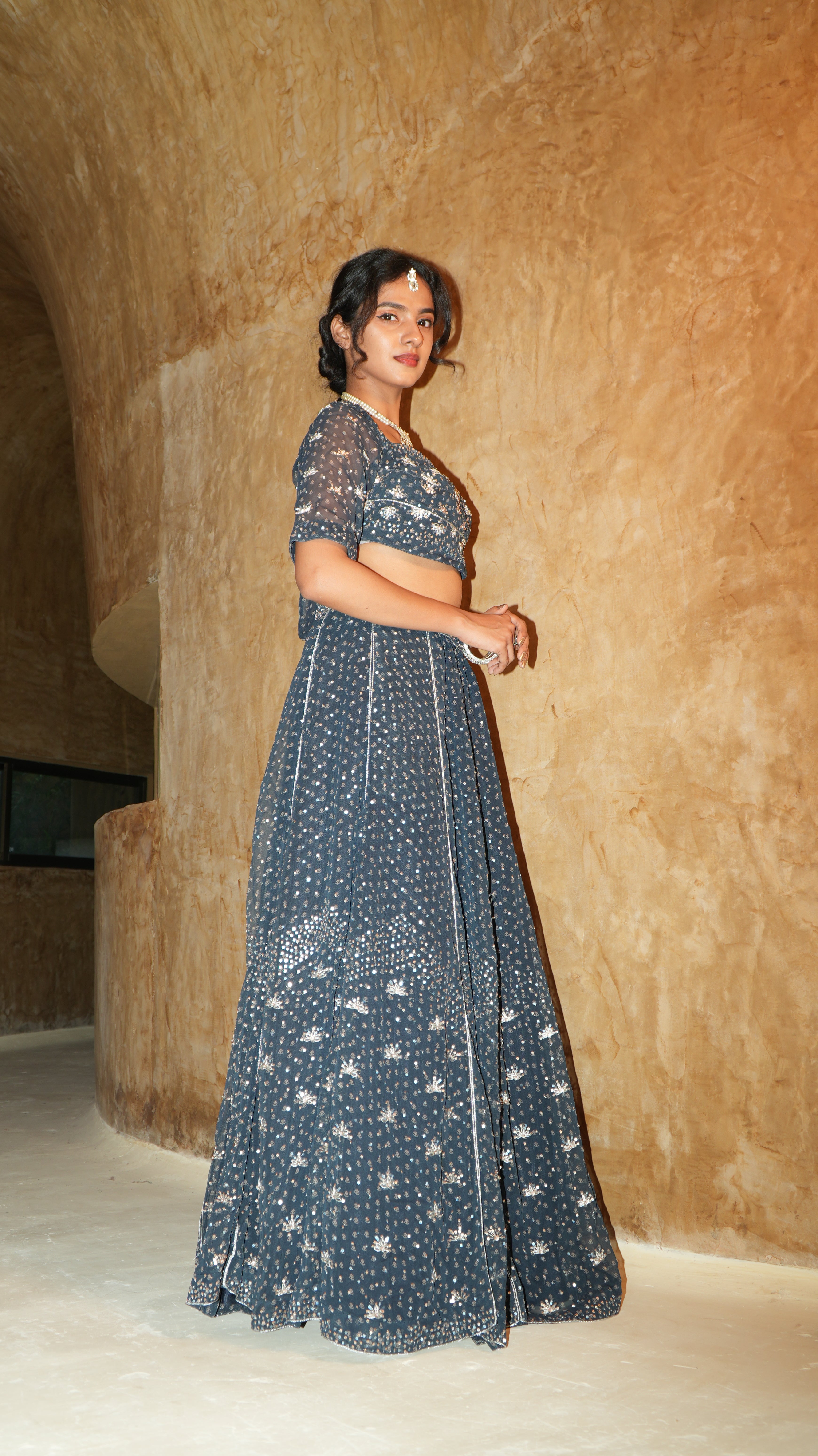 AZURE BLOOM LEHENGA SET WITH TOPS